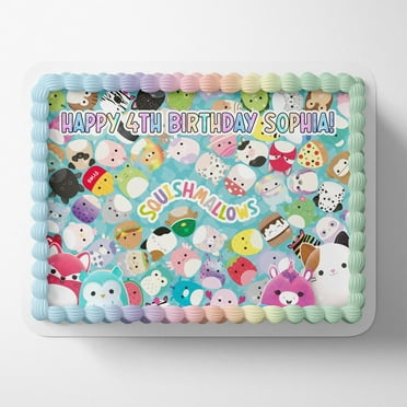 Squishmallows Kids Squish Edible Icing Cake Wrap Cake Image Icing Sugar Sheet Edible Cake Images 1/4 Sheet