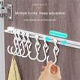 thumbnail image 6 of Cabinet Organizer under $5! Cagogo Sliding Track Hooks for Cabinet Door, No Drill Adhesive S Hooks for Kitchen, Behind Door Organizer for Utensils, Wall Mounted Storage Rack for Spatula Ladle, 6 of 9