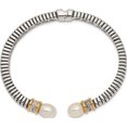 thumbnail image 2 of 14K/Silver Two-Tone Ss With 14K True Fw Cultured Pearl & Diamond Cuff Bracelet Made In India qtc100, 2 of 5