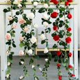 thumbnail image 4 of Flores artificiales Shaofei Guirnalda de hiedra rosa 1,8 m, 4 of 5