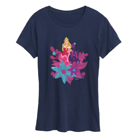 Disney Princess - Aurora And Florals- Women's Short Sleeve Graphic T-Shirt