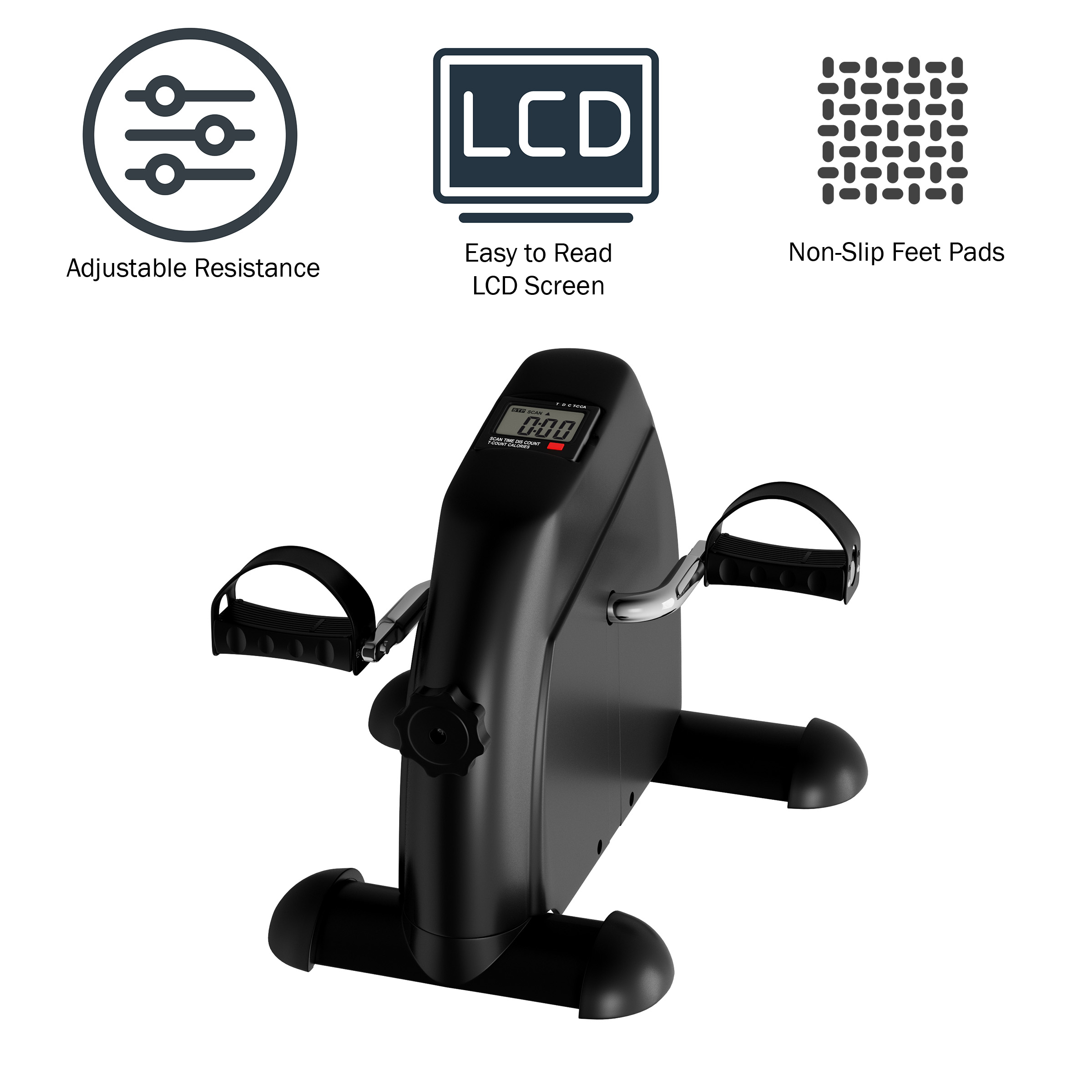 Wakeman Fitness Under Desk Bike and Pedal Exerciser with Calorie Counter - image 3 of 8