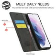 thumbnail image 5 of LC.IMEEKE Leather For Samsung Galaxy S21 5G Case, Flip Wallet Leather Case with Card Holder Magnetic Closure Shockproof Kickstand Protective Phone Cases Cover For Samsung Galaxy S21 5G,Black, 5 of 10