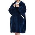 thumbnail image 1 of Wearable Blanket Hoodie for Women Fleece Hooded Blanket Sweatshirt Warm Cozy with Pocket Blue One Size, 1 of 7