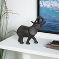 thumbnail image 3 of 12" x 10" Gray Polystone Elephant Sculpture, by DecMode, 3 of 10