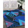thumbnail image 2 of Ahgly Company Indoor Rectangle Patterned Blue Dress Blue Area Rugs, 6' x 9', 2 of 6