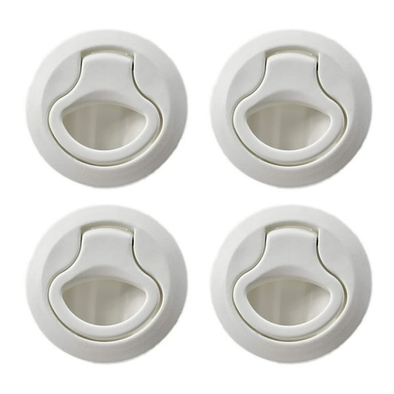 MARINE CITY Flush Pull Slam Latch - White Nylon Round Hatch Handle 2-2/5 Inches for Boats, RVs, and Cabinets 4 Pcs