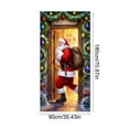 thumbnail image 3 of Christmas Patterned Door Decor With Elastic Fabric Fit, Seasonal Hanging Banner For Home, Office, And Party Entryway Holiday Ambiance, 3 of 6