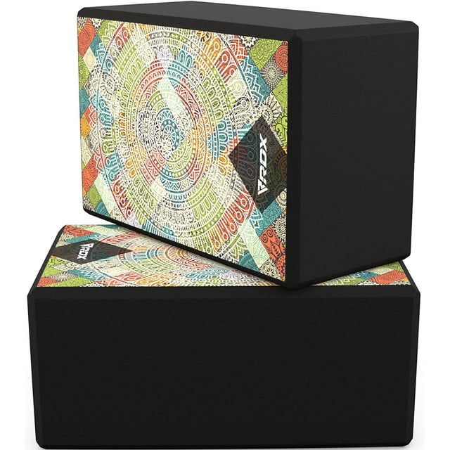 RDX Yoga Block Set, Non-Slip High-Density Eva Foam Brick for Pilates Flexibility Body Balance, Easy Grip Surface for Stability Strength Training Deepen Poses Exercise Office Home Gym, 23x15x9.8CM