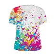 thumbnail image 5 of Yuwull Women's Tie-Dye Printed V-Neck Short Sleeve Casual T-Shirt Tops Summer V-Neck Tops/Shirts Tee, 5 of 5