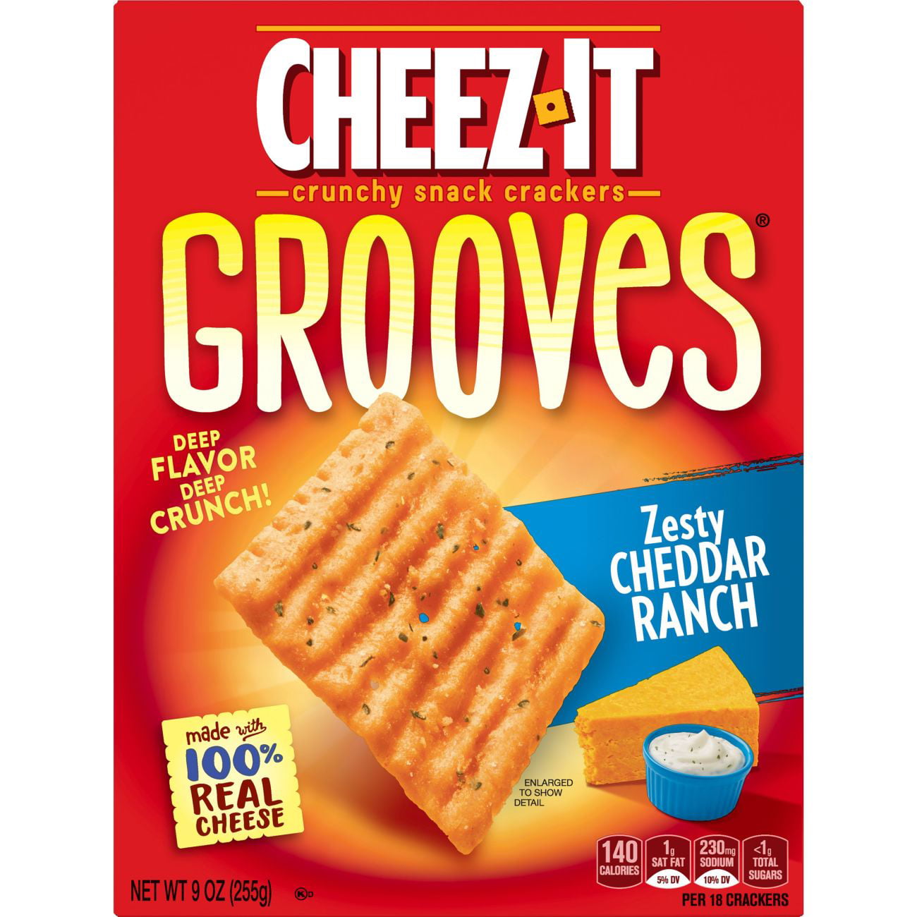 Cheez It Crunchy Cheese Snack Crackers Zesty Cheddar Ranch 9 Oz
