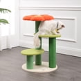 thumbnail image 6 of THE LICKER STORE Poppy 29" 3-Tier Modern Jute Flower Cat Tree with Dangling Toy, Orange/Green, CTR1007A, 6 of 9