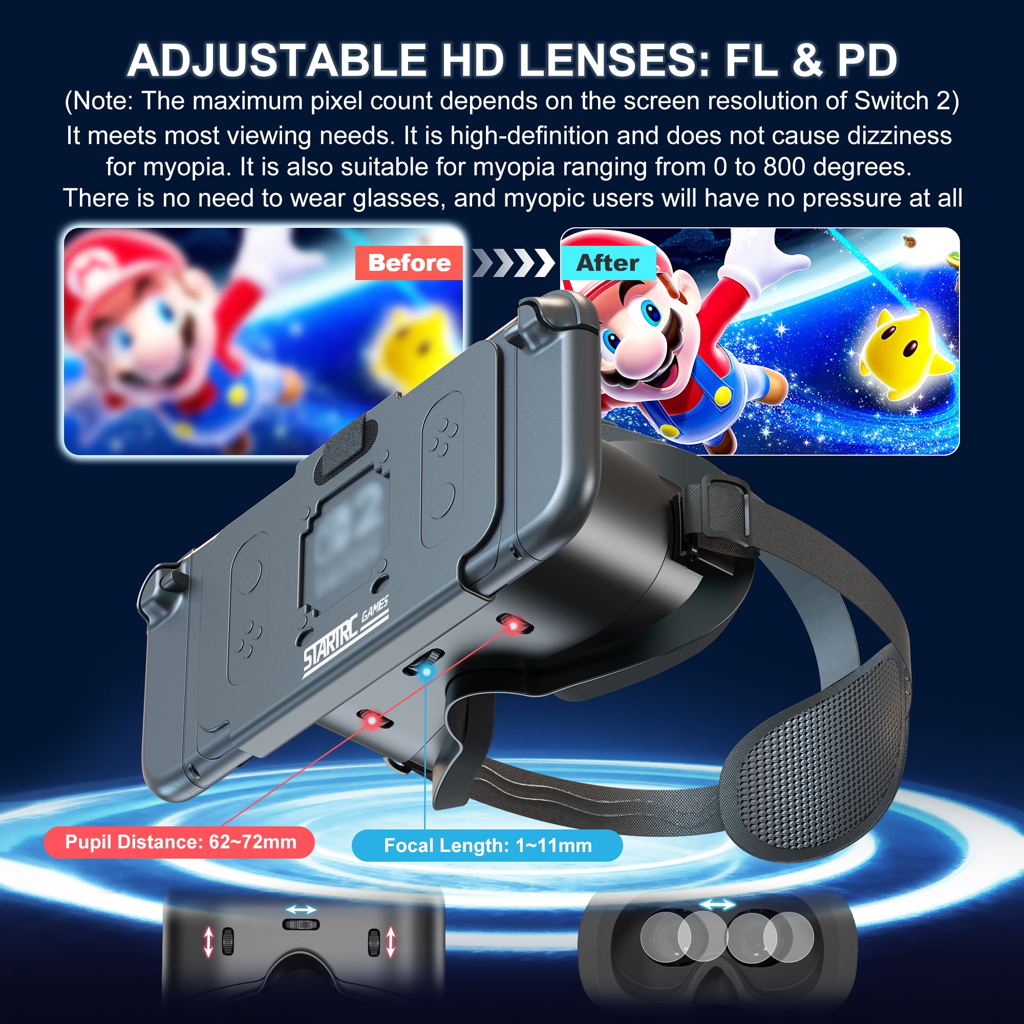 VR Headset for Nintendo Switch 2 Model Virtual Reality VR Glasses