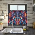 thumbnail image 4 of Yayeee Kitchen Curtains Tier Pair Light Filtering 27"x24" Rod Pocket Short Cafe Window Panel, Purple Dragon Scales Pattern, 4 of 7