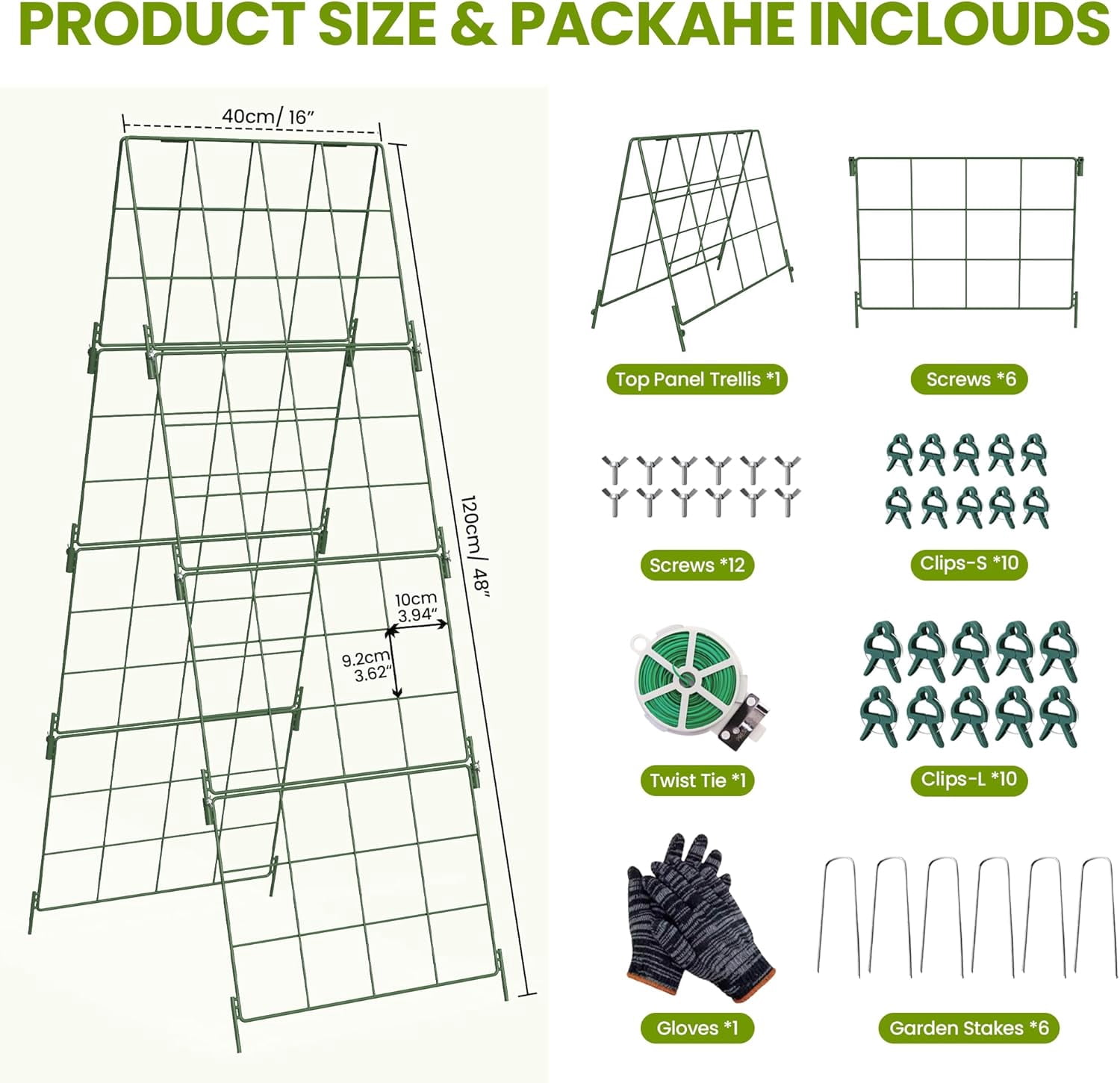 Heavy Duty Adjustable A-Frame Trellis for Climbing Plants,48"x16", Rust-Proof Metal Garden Trellis with Dense Grid, Ideal for Raised Beds, Cucumbers, Tomatoes, Beans, and Outdoor Vines (1 Pcs)