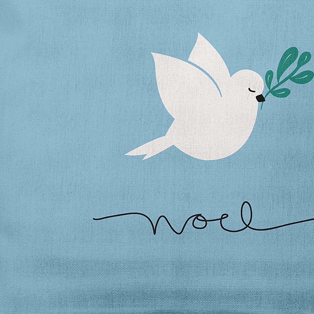Simply Daisy Ice Colored Noel Bird Christmas Soft Spun Polyester Indoor/Outdoor Throw Pillow, 16" x 16"