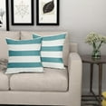thumbnail image 4 of Teal Throw Pillow Covers 18x18 Inch Pack of 2 Turquoise and Beige Stripe Pillow Covers Farmhouse Outdoor Pillowcase Cotton Linen Square Cushion Cover for Bedroom Sofa Couch Home Decor, 4 of 6