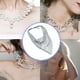 thumbnail image 3 of Collar de Lentejuelas Brillantes para Mujer Fiesta Banquete Qarigey Plata, 3 of 6