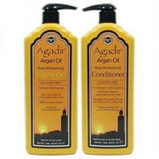 Agadir Argan Oil Daily Moisturizing Shampoo and Conditioner Liter Combo Set 33.8 oz