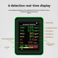 thumbnail image 3 of Monitor de Calidad del Aire Interior WiFi 6 en 1, Medidor de HCHO, TVOC, CO2, PM10 y PM2.5, Detector de Gases, Color Negro Inteligente., 3 of 10