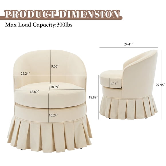 AKDSteel Mid Century Modern Arm Chair, Cute Small Desk And Makeup Chair, Cozy Seating For Bedroom, Living Room, Or Small Space