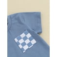 thumbnail image 5 of Bagilaanoe 2pcs Toddler Baby Boy Shorts Set Short Sleeve T Shirt Tops + Checkerboard Shorts 6M 12M 18M 24M 3T Kids Casual Summer Clothes, 5 of 8