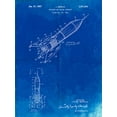 thumbnail image 2 of Borders, Cole 12x14 Black Ornate Wood Framed with Double Matting Museum Art Print Titled - PP1016-Faded Blueprint Rocket Ship Concept 1963 Patent Poster, 2 of 4
