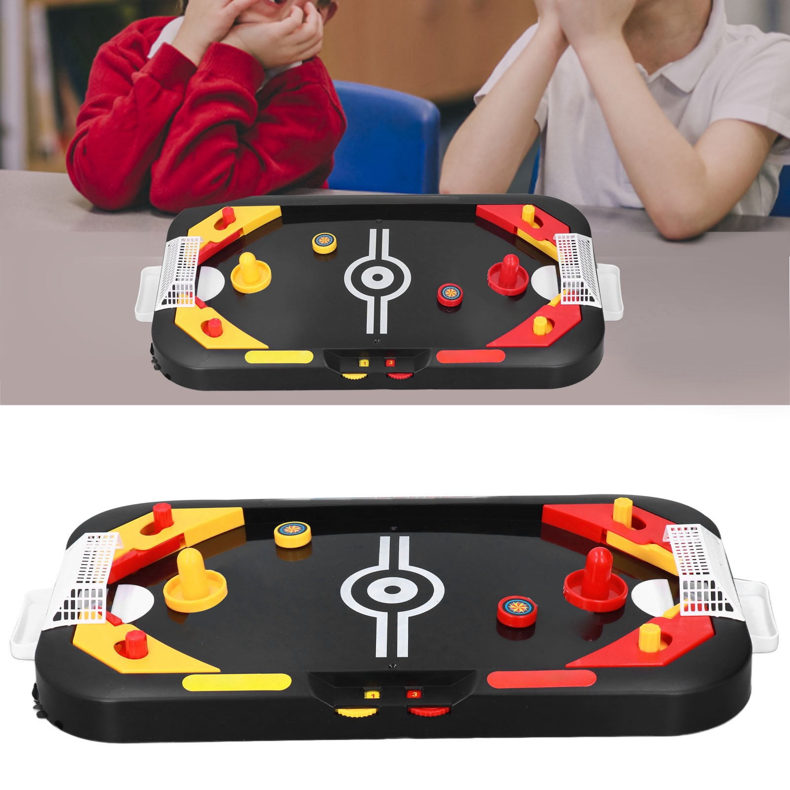 2 In 1 Soccer & Hockey Tabletop Multi Sport Game Set, Portable Tabletop Air Hockey Arcade Table Toy For Kids Family