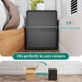 thumbnail image 4 of 15.8" W Faux Leather Narrow Nightstand, Modern Fully-Assembled Bedside Table with 2 Drawers, Wood Night Stand Small Accent End Table & Side Table for Bedroom Living Room, Black, 4 of 8