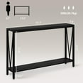 thumbnail image 2 of BeesClover Table d'Appoint Table d'Entrée Console à 2 Niveaux avec Rangement Table Étroite pour Sofa avec Design en V Console Industrielle de 43 Pouces pour Couloir Entrée Salon Vestibule Corridor Bureau, 2 of 8