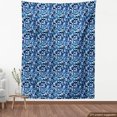 thumbnail image 3 of Ambesonne Abstract Fabric by the Yard Upholstery, Intertwined Round Elements, 5 Yards, Night Blue Pale Blue, 3 of 4