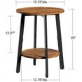 thumbnail image 2 of Side Table Set of 2, Small Round End Table with Storage Shelf for Small Space, 2-Tier Bedside Table Sofa Couch Table, Nighstands Set of 2 Accent Table for Living Room, Bedroom, Rustic Brown, 2 of 14