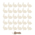 thumbnail image 1 of 30 Pcs Lovely Wooden Art-wares Rabbit Wooden Crafts with Hemp Ropes (Wood Color), 1 of 8