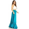 thumbnail image 4 of Sakkas Ivy Second Women's Maxi Boho Elastic Waist Embroidered A Line Long Skirt - Turquoise - One Size, 4 of 5
