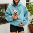 thumbnail image 7 of vigerakr Cat Dog Pouch Hoodie for Women Fleece Pet Carrier Kangaroo Pouch Sweatshirts with Large Pocket Pullover Warm Hoodies (Sky Blue, XL), 7 of 7