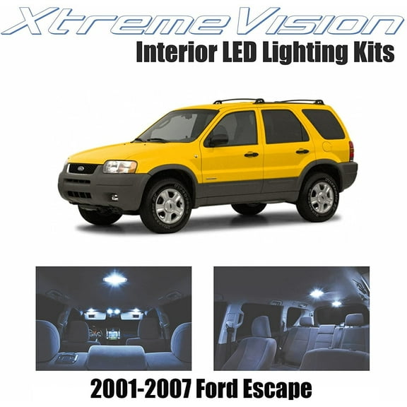 Xtremevision Interior LED for Ford Escape 2001-2007 6 Pieces Cool White Interior LED Kit   Installation Tool