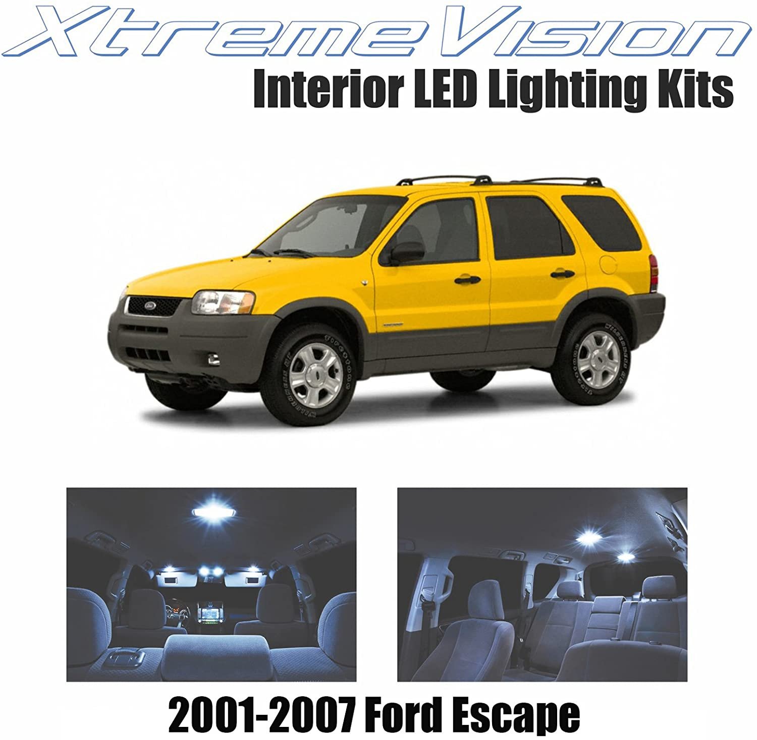 XtremeVision 5-Piece Interior LED Kit For Ford Mustang 1994-2004 - Red (1500K) With Trim Tool