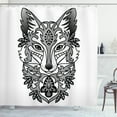 thumbnail image 1 of Ambesonne Fox Shower Curtain, Ornamental Fox Face Curves, 69"Wx84"L, Grey Black White, 1 of 3