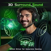 Wireless Gaming Headset for Xbox One,Xbox Series X|S, PS4, PS5,PC, Mac, Switch,Bluetooth 5.4,Xbox Headset with Noise Canceling Mic,Over Ear Gaming Headphone,3D Surround Sound,Black