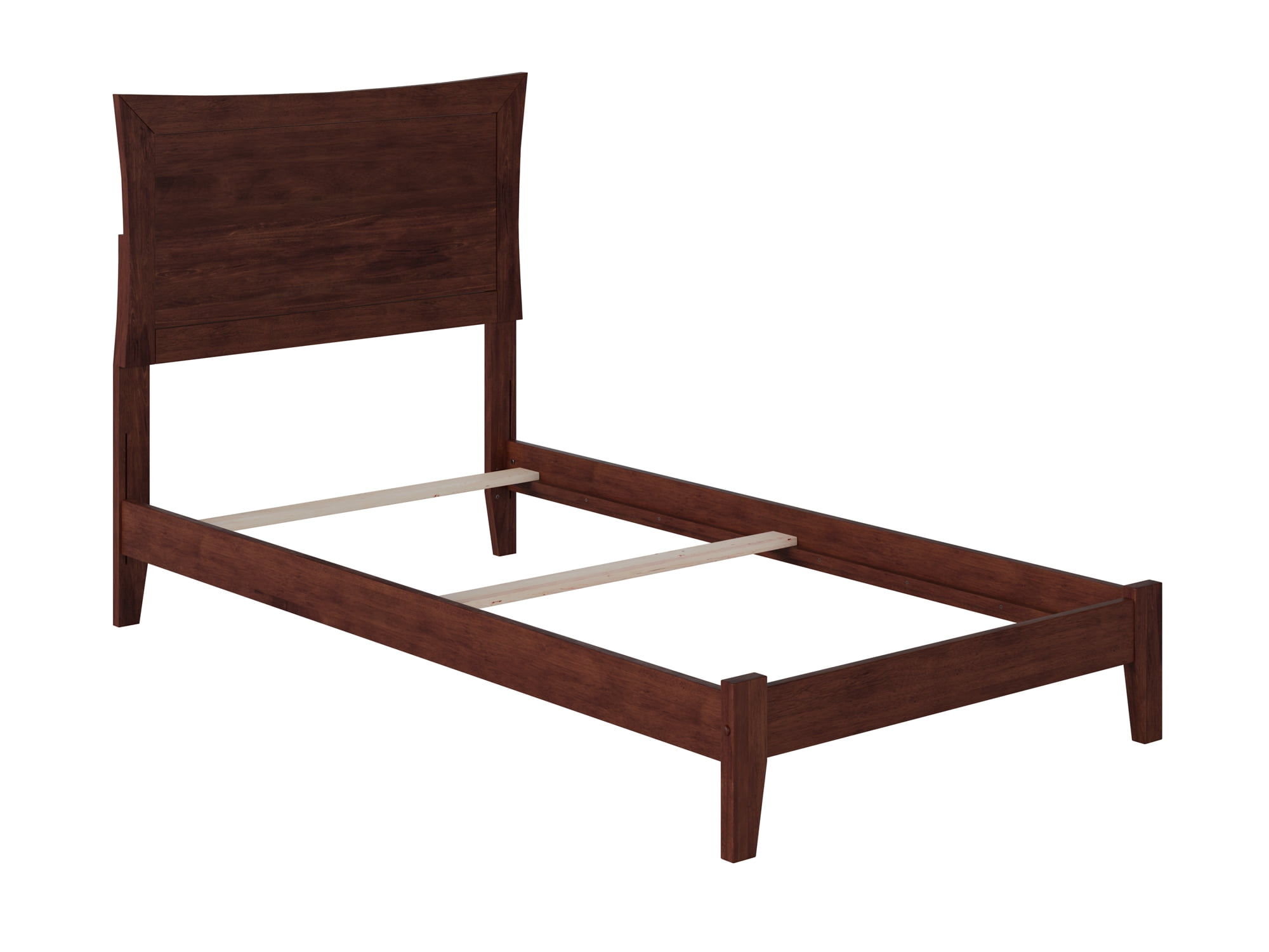 AFI Metro Twin Wood Foundation Bed Frame with Panel Headboard, Walnut