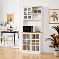 thumbnail image 2 of Yaheetech Kitchen Pantry with Cabinets & Open Shelves, White, 2 of 8