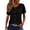 Black, variant on Womens Summer Tops Crewneck Short SLeeve Loose Fit Solid Colored Tees Button Down Spring Fashion ed T Shirts Trendy Clothing