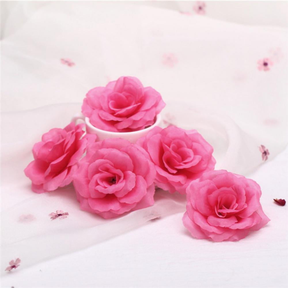 Fashion 3D Artificial Rose Flower Fake Flowers Head Bulks Home Party Decor 