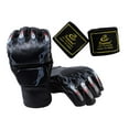 thumbnail image 4 of yotijar Half Finger Boxing Gloves MMA Gloves for Grappling Karate Fighting Muay Thai Black, 4 of 8