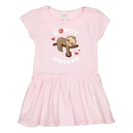 

Inktastic Donut Disturb Sloth Gift Toddler Girl Dress