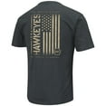 thumbnail image 3 of Men's Colosseum Heathered Black Iowa Hawkeyes OHT Military Appreciation Flag 2.0 T-Shirt, 3 of 4