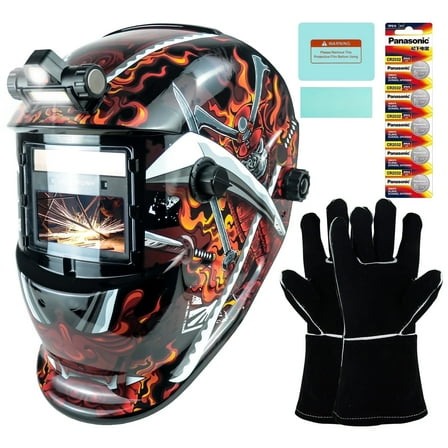 TRQWH Welding Helmet Auto Darkening, Wide Shade 9-13, Top Optical Clarity 1/1/1/2
