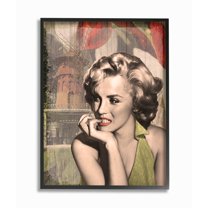 The Stupell Home Decor Collection Thinker's Red Lips Glam Fashion Illustration Oversized Framed Giclee Texturized Art, 16 x 1.5 x 20