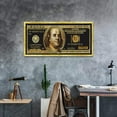 thumbnail image 2 of HFDF Golden Dollar Wall Patg Giclee Canvas Artwork 100 Dollar Money Poster and Prt Creative 100 Bill Art Prt Modern Home Decor Patg HD Prt for Livg Room Bedroom Easy to Hang- 24x16inch Framed, 2 of 6
