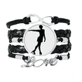 thumbnail image 1 of Winter Female Skating Sport Pattern Bracelet Love Accessory Twisted Leather Knitting Rope Wristband, 1 of 3